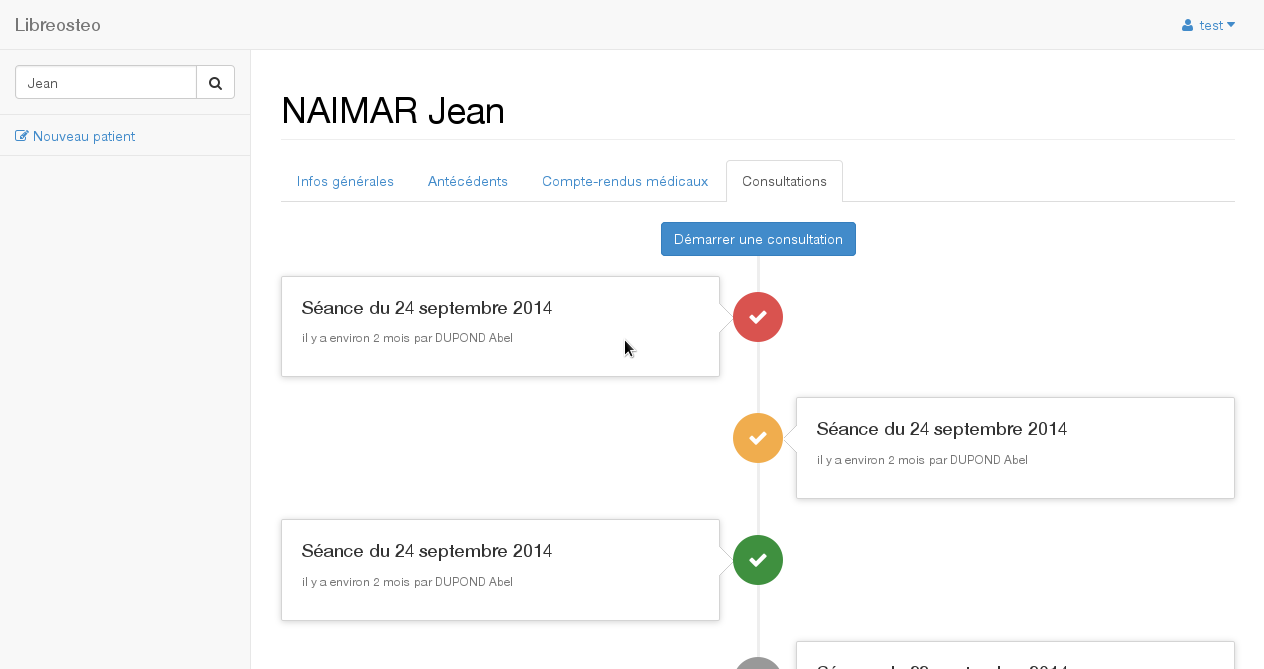 Capture d'écran du logiciel